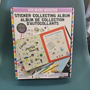 NIB Kid Made Modern Sticker Collecting Album Kit Includes Gel Pens, Stickers ++
